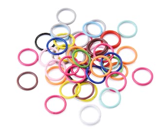 200 anneaux en métal, anneaux ouverts à une boucle, 9 couleurs de cercles d'anneaux peints 10 mm, anneaux de couleur