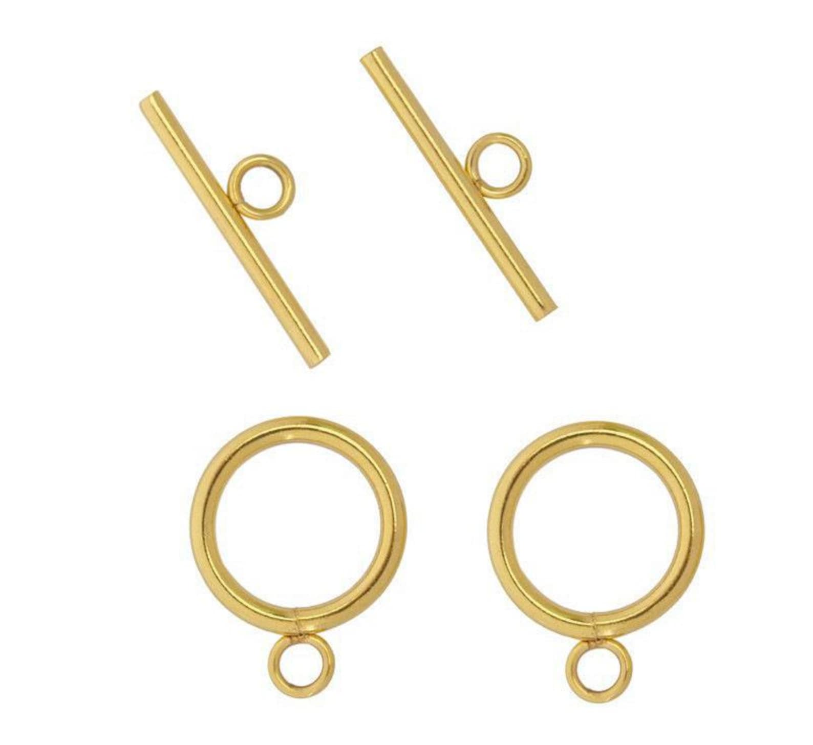Drawstring Toggle Gold 10 Sets Stainless Steel Toggles, 12mm 15mm 18mm Round Toggle Clasp ...