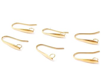 30pcs Stainless Steel Ear Hooks, French Hooks, Ear Wires, Earring Findings for DIY Jewelry Making Supplies 20x17mm