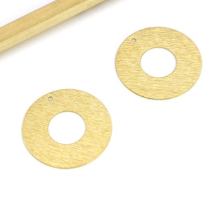 Brass Round Charms, Raw Brass Textured Round Pendant, Brass Circle Earring Findings, Jewelry Supplies 28x0.6mm