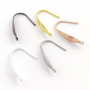 20pcs 316L Stainless Steel Ear Hooks, Gold Earring Hooks, Silver Ear Hooks, Pressed Ear French Hooks Jewelry Findings 13x20mm