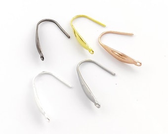 20pcs 316L Stainless Steel Ear Hooks, Gold Earring Hooks, Silver Ear Hooks, Pressed Ear French Hooks Jewelry Findings 13x20mm