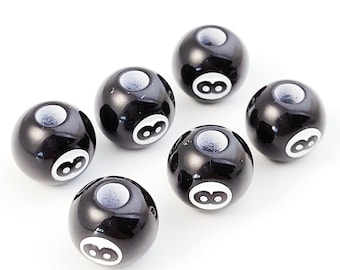 50pcs Black 8 Ball Beads, Acrylic Billiard Beads, Round Spacer Beads, Acrylic 8 Ball Bracelet Beads For DIY Craft Jewelry Making 12mm
