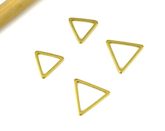 Brass Triangle Charms, 30pcs Triangle Shaped Raw Brass Pendant, Earring Findings, Jewelry Supplies