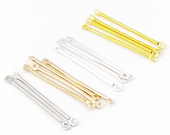 100st Ronde Barstick Pins, Metal Stick Connector, Zilveren Headpins, Earring Connector Pins Voor DIY Sieraden Maken 15/20/25/30/35/40mm