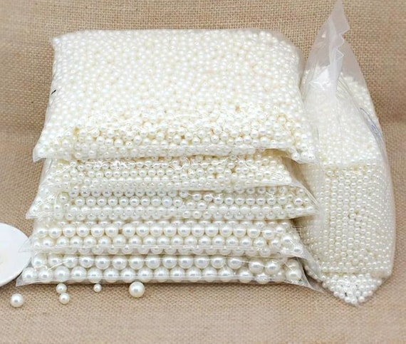 50/100/400pcs Imitation Pearl Beads, White Off White Acrylic Pearls, Resin Round Pearl Beads For DIY Craft Jewelry Making 3mm to 20mm