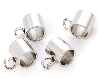 50pcs Stainless Steel Bail Beads, Round Tube Bails, Spacer Bail Beads, Pendant Hanger Bail, Stainless Steel Findings 5x4mm 5x5mm