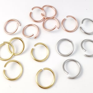 100/200 anillos de salto de acero inoxidable, anillos de salto abiertos, anillo conector de bucle único, hallazgos de joyería DIY para fabricación de joyas 3/4/5/6/8/10 mm imagen 1