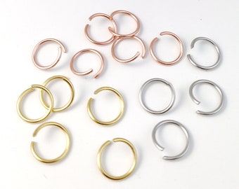 100/200 anillos de salto de acero inoxidable, anillos de salto abiertos, anillo conector de bucle único, hallazgos de joyería DIY para fabricación de joyas 3/4/5/6/8/10 mm