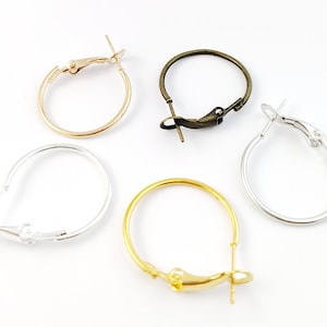 20pcs Hoop Earring Blanks, Round Big Circle Hoop Earrings, Snap Hoop Earring, DIY Jewelry Making Ear Hooks 20mm 25mm 30mm 35mm 40mm 50mm