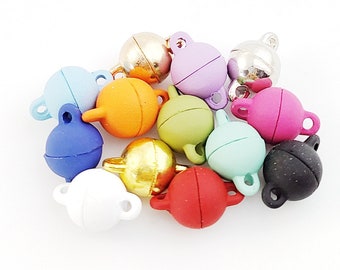 10 Sets Color Painted Round Shape Magnetic Clasp, Couple Bracelet Clasp, Necklace Clasp, Jewelry Findings Supplies 7.5x12mm