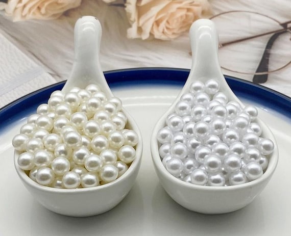 50/100/400pcs Imitation Pearl Beads, No Hole White Off White Acrylic Pearls,Resin Round Pearl Beads For DIY Craft Jewelry Making 3mm to 20mm