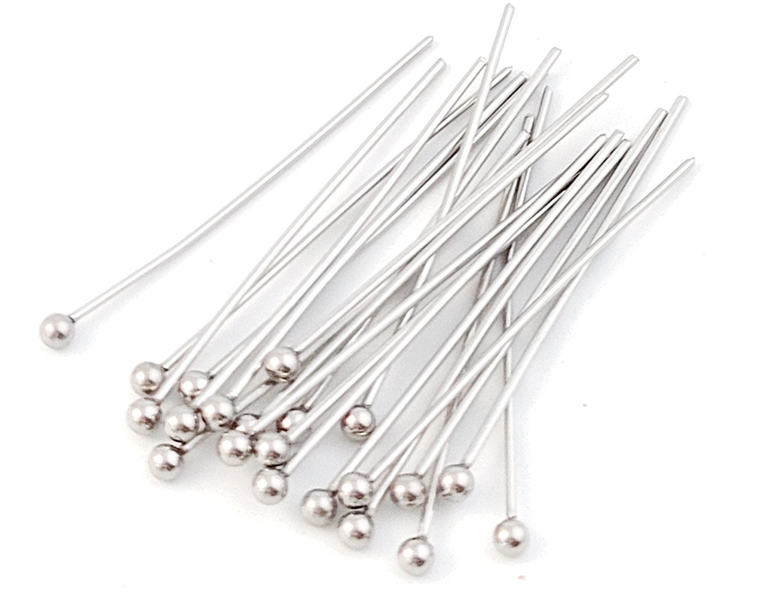 Eye Head Pins 20/25/30/35/40/45/50mm Metal Eye Pin Needles Jewelry Making  Suppli