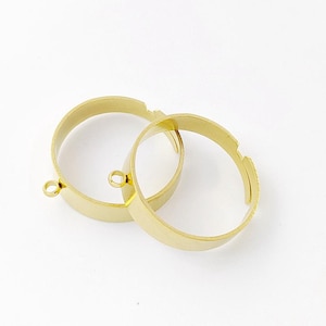 10pcs Stainless Steel Ring Blanks, Gold Ring Loop, Open Ring Settings, Adjustable Ring, Jewelry Findings Supplies
