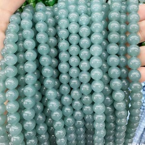 1 Full Strand Semi Precious Loose Stone Beads, Blue Chalcedony Gemstone Beads for DIY Jewelry Making 4mm 6mm 8mm 10mm 12mm image 1