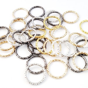 50/100pcs Metal Jump Rings, Twisted Textured Jump Rings, Chopped Up Rings,DIY Jewelry Findings Open Jump Rings 8mm 10mm 12mm 15mm 18mm 20mm
