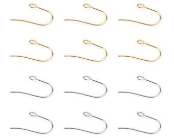 50pcs 316L Stainless Steel Ear Hooks, Gold Ear Hook, French Ear Wires, Earring Hooks, Jewlery Findings Supplies 18mm