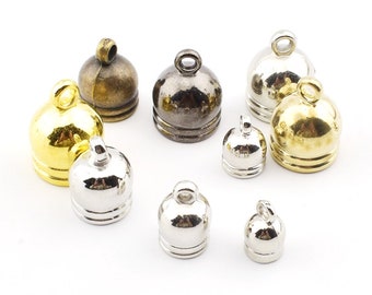 50pcs Resin Tassel Caps, Electro Plated Tassel Bead Cap, Resin Ribbon End Beads For DIY Craft Jewelry Making 7mm 8mm 10mm 12mm 15mm