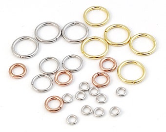 100/200pcs Stainless Steel Jump Rings, Open Jump Rings, Closed Jump Rings, DIY Jewelry Findings for Jewelry Making 3/4/5/6/7/8/10/12mm
