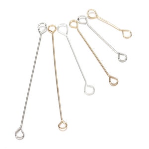 300 spilli ad occhiello, spilli ad occhiello doppi, di diverse dimensioni, per la creazione di gioielli fai da te, 15 mm, 20 mm, 25 mm, 30 mm, 35 mm, 40 mm