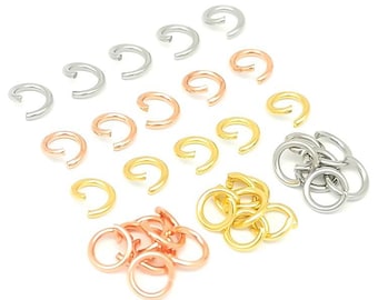100/200pcs Stainless Steel Jump Rings, Thick Open Jump Ring, Single Loop Connector Ring, Jewelry Findings jewelry making 3/4/5/6/7/8/10mm