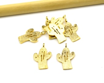 24-karaats echt vergulde messing cactusoorbelbedels - Messing cactusoorbel hanger sieraden benodigdheden bevindingen 17 mm
