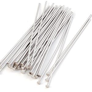 100pcs Stainless Steel Head Pins, Flat Head Pin, Bead Wire Pins, Steel Headpins For Jewelry Making DIY Supplies 20/25/30/35/40/45/50/60/70mm zdjęcie 3