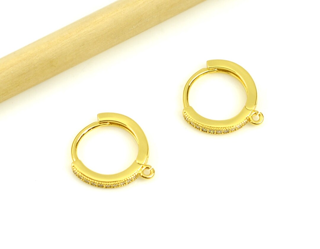 Topgrillz Pendientes De Aro Huggie Chapados En Oro De 14 Con | Envío Gratis