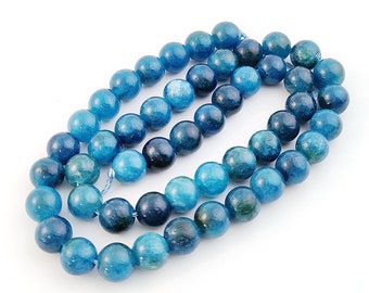1 Strand Blue Jade Stone Beads, Natural Round Gemstone Beads, Blue Jasper Bracelet Beads For DIY Craft Jewelry Making 6mm 8mm 10mm