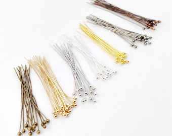 200pcs Ball End Head Pins, Ball Pins, Silver Head pins, Ball Pins Findings Supplies size 16/20/25/30/35/40/50mm