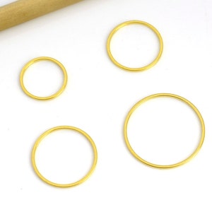 15mm 18mm 20mm 25mm Shiny Gold Closed Ring, Connectors, Round Connector, Gold Hoops, Circle Connectors, Circle Charms, Gold Plated Findings