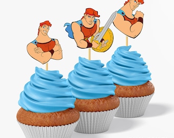 Disney Hercules Birthday Toppers – Printable PDF for Cakes & Cupcakes