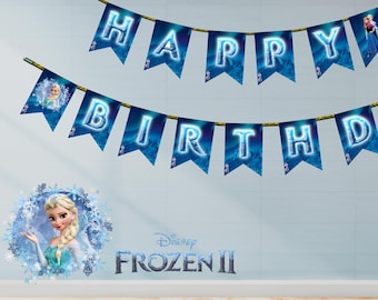 Frozen 2 Birthday Banner | Printable Party Decorations with Alphabet & Numbers | Digital Download