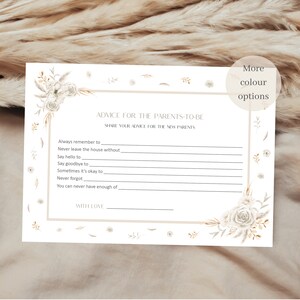 Cartes de conseils pour baby shower, cartes de conseils pour les nouveaux parents, baby shower animaux de safari, baby shower neutre, baby shower bohème, jeu de baby shower