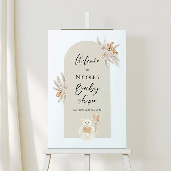 Boho Baby Shower Welcome Sign Baby Shower Sign Printed Sign | Etsy UK