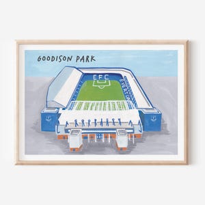 Everton Print, Goodison Park Painting, Everton FC Gift, Goodison Park Stadium Print, Everton FC Poster, Liverpool, The Toffees, Toffeemen