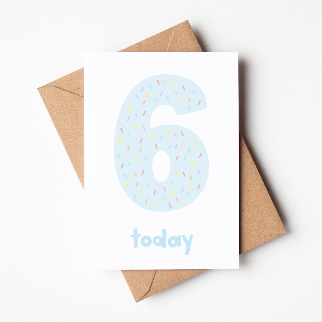 6th Birthday Card, Boys 6th Birthday Card, 6 Year Old Birthday Card ...