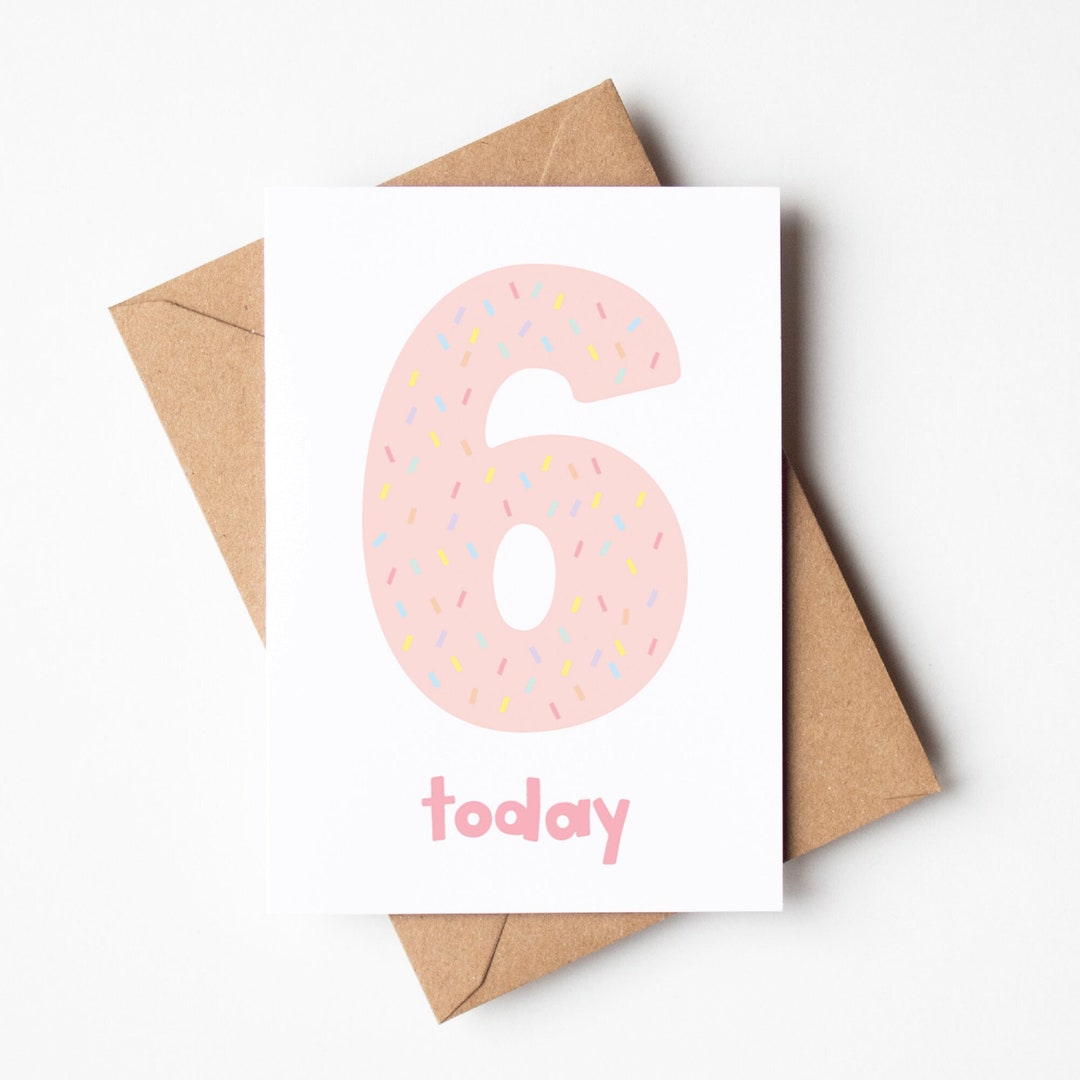 6th Birthday Card Girls 6th Birthday Card 6 Year Old - Etsy