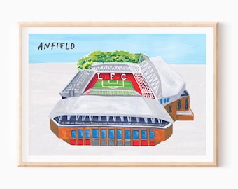 Liverpool Print, Anfield Print, Liverpool FC Gift, Anfield Stadium Painting, Liverpool FC Poster, Liverpool Gift, Liverpool Art,