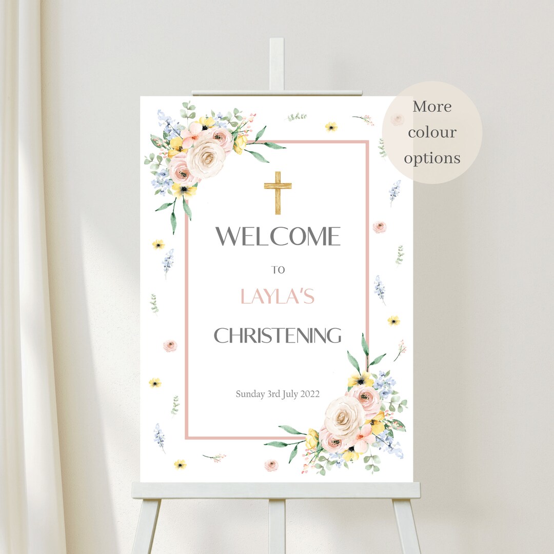Christening Sign, Christening Sign, Printed Sign for
