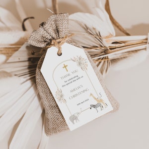 Étiquettes de cadeau de baptême, cadeaux d'invité de baptême, étiquettes de remerciement, non sexiste, cadeaux de baptême, cadeau de baptême
