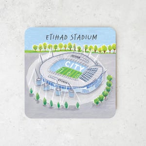 Manchester City Coaster, Etihad Coaster, Etihad Stadium Drinks Coaster, Manchester City Gift, Gift For Manchester City Fan, Birthday Gift,