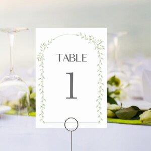 Wedding table numbers, table numbers for wedding, greenery wedding sign, table number cards, wedding table decor, table signs for wedding
