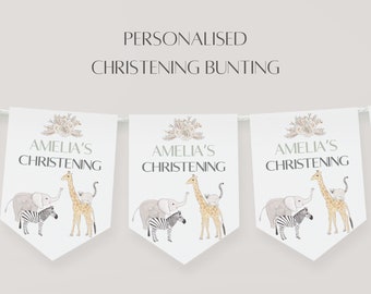 Christening bunting, personalised Christening decorations, Christening decorations, personalised bunting for Christening, Baptism banner