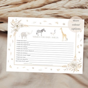 Cartes de voeux pour bébé, voeux d'enfant, jeu de baby shower, cartes de baptême, jeu de baby shower, baby shower bohème, alternative au livre d'or