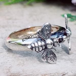 Honey Bee Spinner Ring ,925 Sterling Silver Ring ,Meditation Ring, Minimalist Ring, Worry Ring, Anxiety Ring ,Beatiful Ring, Silver Jewelry
