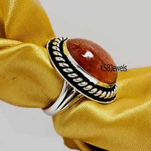 Natural Sunstone Ring, 925 Silver Ring, Handmade Ring, Designer Ring, Oval Gemstone Ring, Sun Stone Ring, Best Selling Jewelry, Wedding Gift