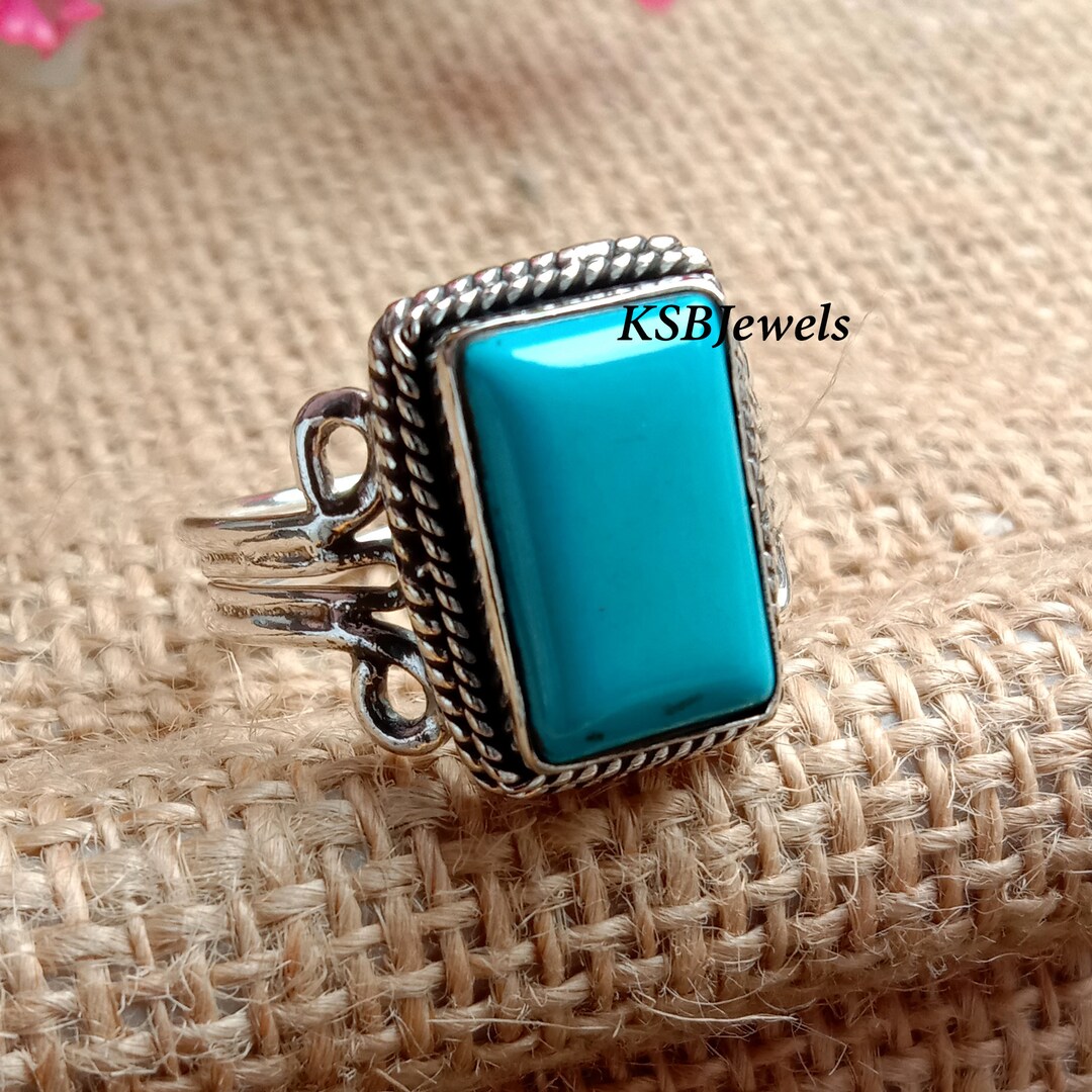 Natural Sleeping Beauty Turquoise Ring: Sterling Silver Statement Ring ...