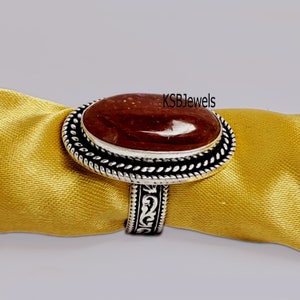 Handmade Sunstone 925 Sterling Silver Ring: Designer Band