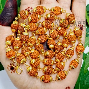 LAB Certified 1081 Bead Rudraksha Mala 5 Mukhi Face Lord Shivas Rosary Japa  Mala 8mm Beads Chanting Meditation Healing 